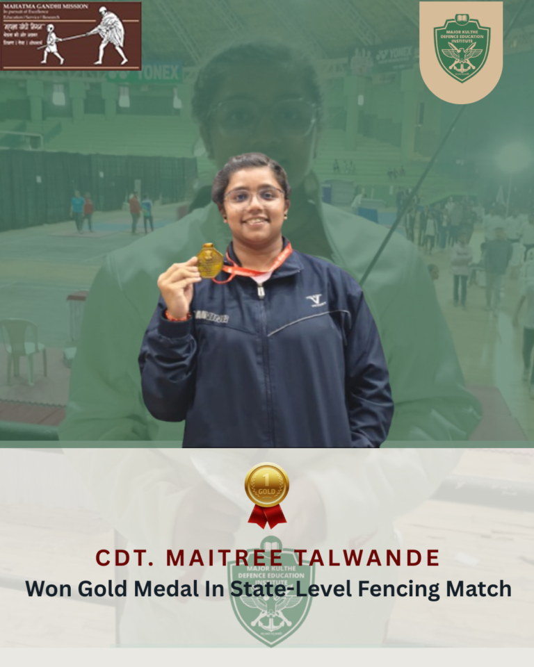 Cdt. Maitree Talwande Won Gold Medal In State-Level Fencing Match