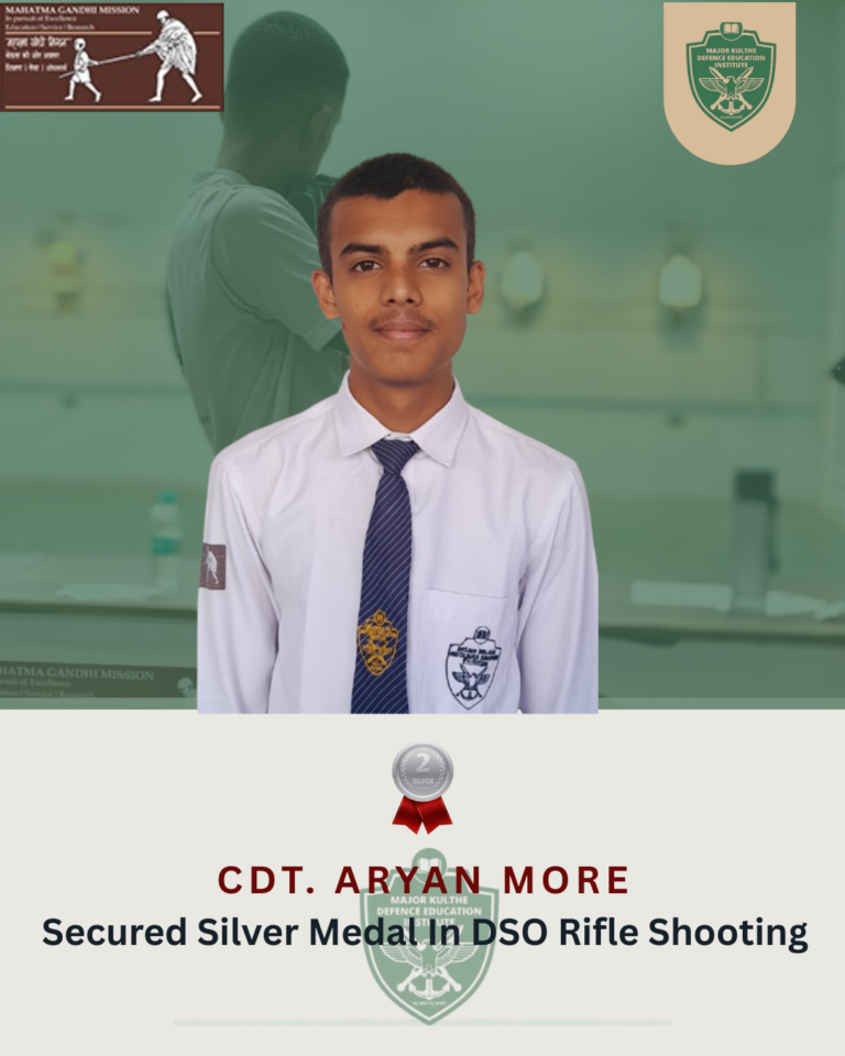 CDT. Aryan MORE Secured Silver Medal In DSO Rifle Shooting