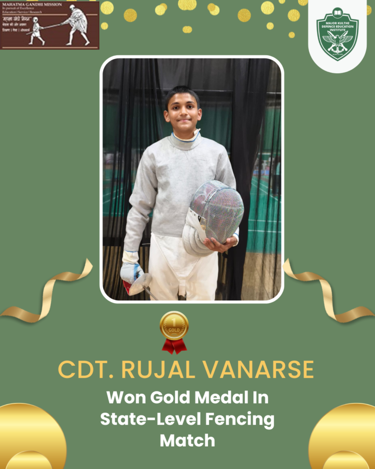 Cdt. Rujal Vanarse Won Gold Medal InState-Level FencingMatch